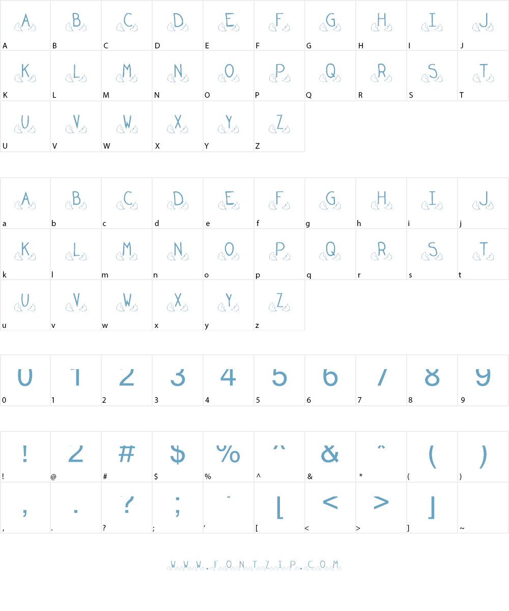 KR All Cracked Up Font Character